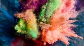 Holi powder splashing in the air. Holi powder splashing in the air. Festival of colors, holi celebration. Background.